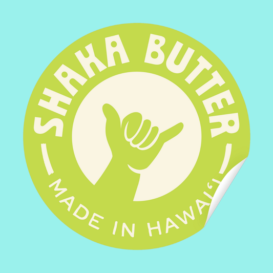 An image of a Shaka Butter logo sticker